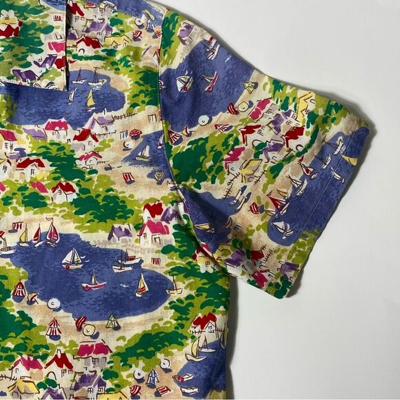 Vintage Talbots Button Up Camp Shirt Blouse Coastal Vacation Women's Size Small - Picture 12 of 12